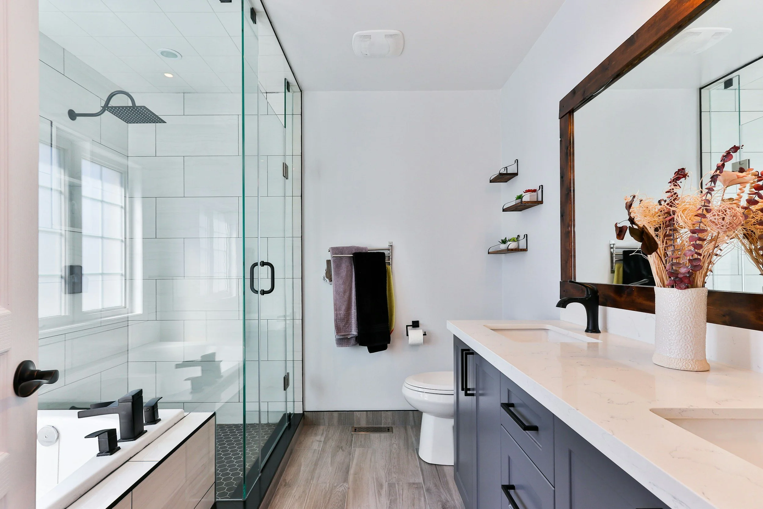 Freshly painted bathroom